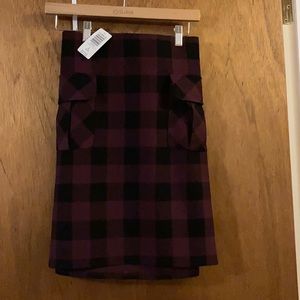 Plaid ponte two pocket mini skirt